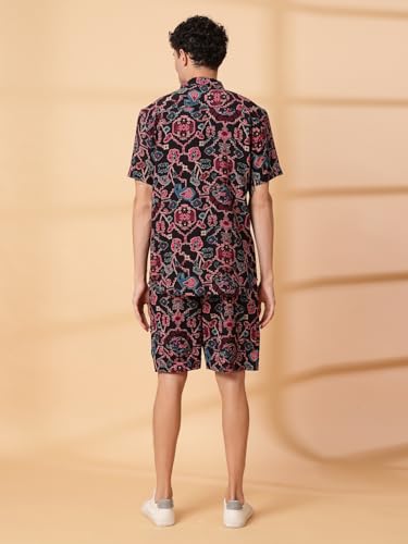Image of Rigo Printed Co-Ord Set for Men's | Casual Shirt & Shorts Night Suit Set | Lounge-wear Nightdress Pajama Set for Men's | Night Wear, Beach Wear, Vacation Wear Outfit