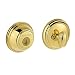 Baldwin 385 RDB L03 SMT CP RCAL 385 Double Cylinder Round Deadbolt Featuring SmartKey, Lifetime Polished Brass