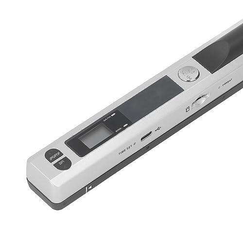 Escáner Portátil, Pantalla Clara Formato JPG PDF Versátil Plug and Play Escáner Fotográfico Portátil de 3 Modos Escaneo Rápido para Empresas (Silver)