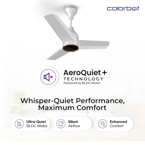 Image of Colorbot Prizma BLDC Ceiling Fans 900mm | BEE 5 Star Rated 850 RPM | Savings up to 67% | Remote Control (Boost, Timer, Reverse Mode) | 4 Years Warranty | Arctic White (New Launch)