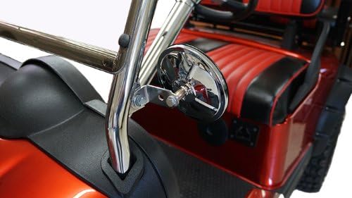 Universal 5" Round Chrome Convex Golf Cart Mirror fits Club Car, EZGO,Yamaha
