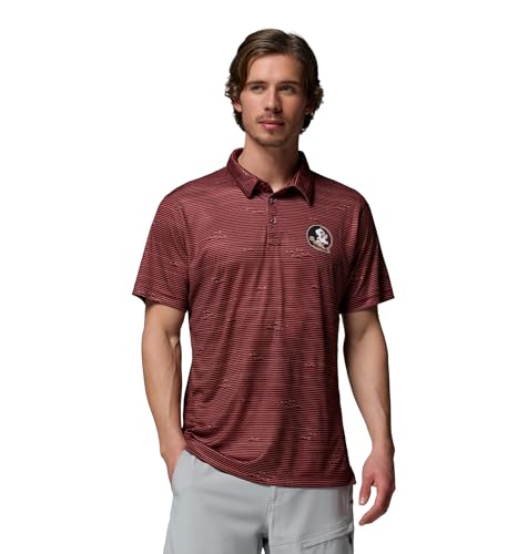 Columbia Mens Collegiate Super Terminal Tackle Polo FSU - Cabernet X-Large