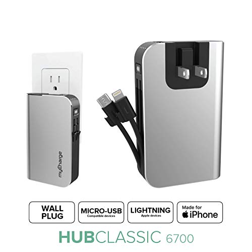 myCharge Portable Charger Power Bank - HubPlus 6700 mAh External Battery Pack |
