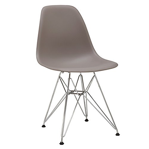 Mmilo® inspiré Eiffel rétro Salle à Manger Chaise de Bureau Lounge, Mauve Gris, Polypropylène, 3 pièces