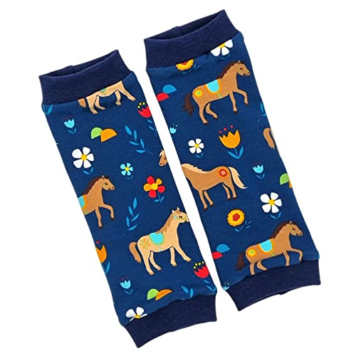 la.nunu Stulpen Mädchen - Pferdewiese Blau 6-8 Jahre - Kinderstulpen aus...