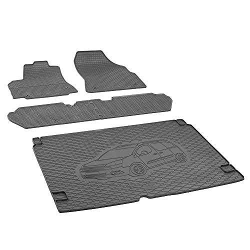 Bac de coffre et tapis de sol en caoutchouc sur mesure pour Citroën Berlingo 5 places L1 à partir de 2008 + protège-voiture Monteur