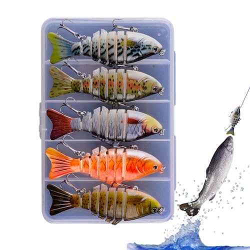 Esche Artificiali Swim Bait | Esche Da Ultra Realistiche,Esche Robotiche Morbide Realistiche 10cm 5 Pezzi per Pesce Gatto Trota 