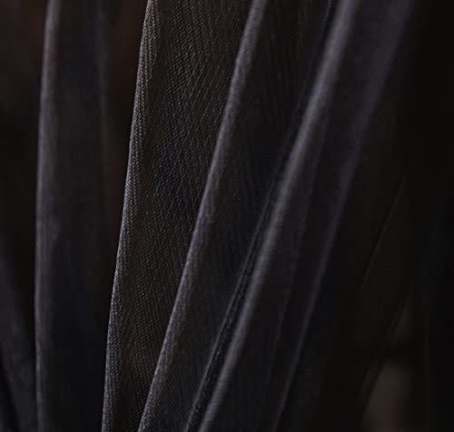 4 Corners Post Canopy Bed Curtains - 4 Opening Bed Canopy Drapes Double Layer Cozy Drape Netting for Girls & Adults- Bedroom Decoration (Full, Black)