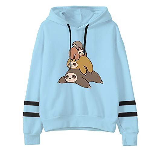 Women's Hoodies Sweatshirt Long Sleeve Cute Stripe Graphic Printed Casual Loose Pullover Hooded Tops Shirts Blouse