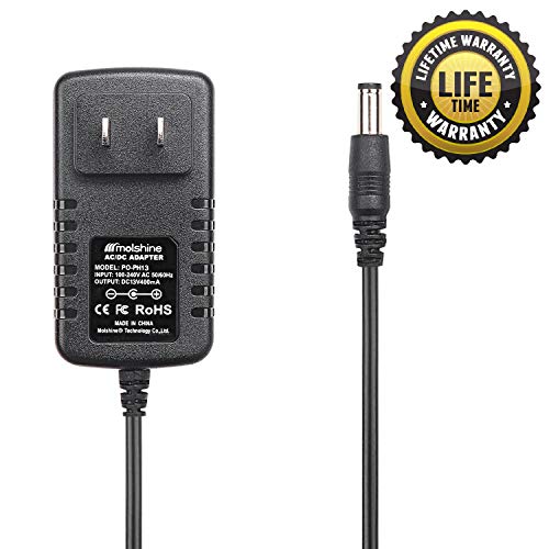 Molshine (8.2ft Cable)13V 400mA AC DC Charger Adapter for Philips Norelco Satinelle Electric Epilator Compatible HP2843,HP6401,HP6403,HP6408,HP6491,HP6496,HP6501,HP6482,HP6609,HP6400,HP2841,HP6540