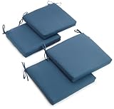 Blazing Needles Twill 19-Inch by 20-Inch by 3-1/2-Inch Zippered Cushions, Indigo, Set of 4