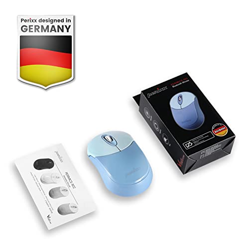 Image of Perixx PERIMICE-802BL Wireless Bluetooth Mouse - Portable Design - Compatible with Windows, iOS, and Android PC, Laptop, Tablet, and Smartphone - Blue (12142) (Pack of 2)