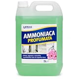 LEMAG SRL Ammoniaca Profumata Multiuso 5 LT – Sgrassante Smacchiante per Vetri, Pavimenti e Superfici – Uso Domestico e Professionale – Senza Parabeni, No Nichel, Senza Risciacquo
