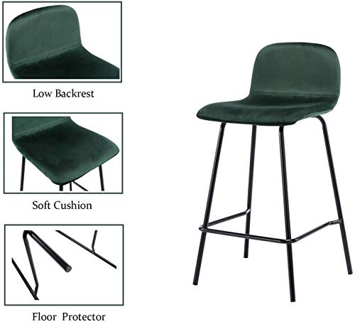 Wahson 4X Sgabelli da Bar in Velluto Sgabelli