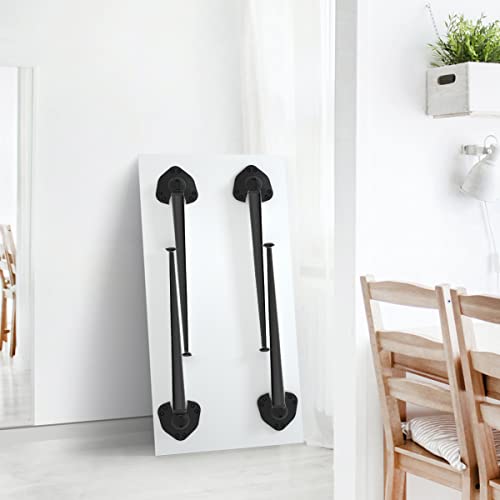 Waaliji 28 Inch Folding Table Legs Collapsible Metal Home Diy Furniture Legs Foldable Desk Leg With Adjustable Floor Protectors For Round Or Square Table, Matte Black, Set Of 4 #TOP5