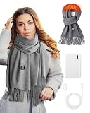Hicdaw Heated Scarf for Women/Men with 5000mAh Battery - Rechargeable Neck Scarf with Warmer for Women/Men Neck Pain Relief