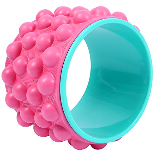 Domaker Yoga Wheel Back Roller for Myofascial Release,Trigger Point,Foam Roller for Back Massager,Back Pain,Deep Tissue,Massage,Exercise Set, Pink