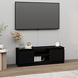 Fasba TV-Schrank mit Tür Schwarz 102x30x36 cm, TV-Board Fernsehtisch Lowboard für Media-Player...