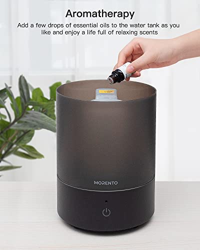 Cool Mist Humidifier For Bedroom, Morento Top Fill Humidifier Essential Oil Diffuser With 2.5L Water Tank For Home And Office, Baby And Plants With Night Light, Sleep Mode, Auto Shut Off, Black #TOP5