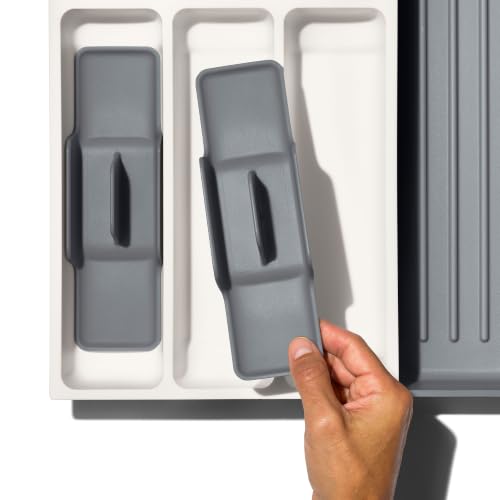 Image of OXO Good Grips Kitchen Drawer, Expandable Utensil Organizer, White