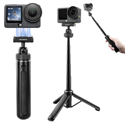 REYGEAK Magnetic Selfie Stick Tripod for DJI Osmo Action 6/Osmo Nano Extendable Camera Handle with Quick Release Mount 360 Ball Head for Vertical Video Compact Tripod Stand (for Action 6 /Nano)