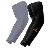 ARMORAY Armstulpen für Damen und Herren, Basketball, Golf, Laufen, Fußball, Radfahren, Schwarz, One Size Fits Most