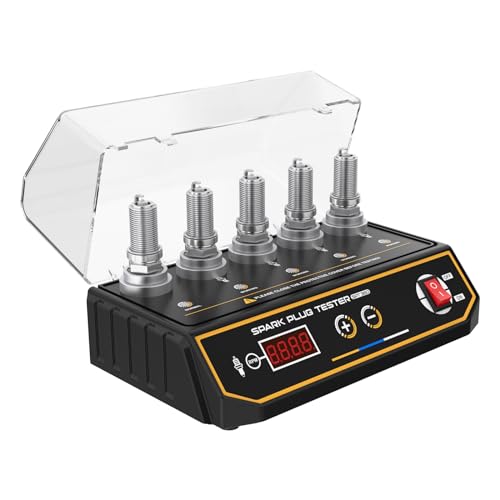 5-Holes Spark Plug Tester SPT360 Automotive Moto Spark Plug Ignition Tools Adjustable Frequency 200~9999rpm&Hole Height Ignition Coil Tester Car Spark Plug Detector Ignition Spark Plug System Analyzer