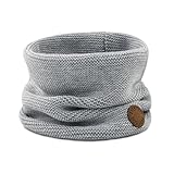 XIAOHAWANG Baby Winter Scarf Kids Thick Knit Scarves Toddler Neckerchiefs Lovely (A-grey)