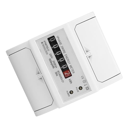 Contatore Elettrico Digitale Monofase 2 Fili 1 Fase 220V 4P LED Consumo Energetico su Guida DIN Wattmetro (20(80) A)