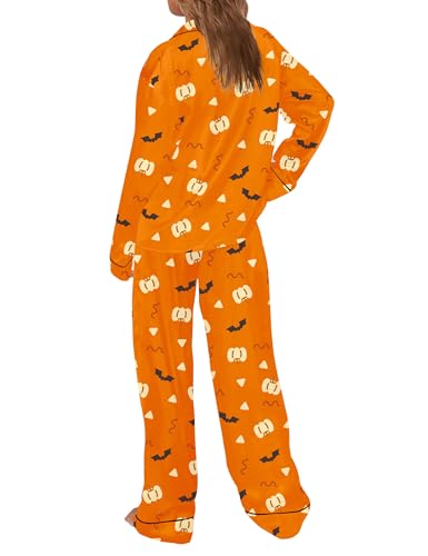 Image of SHESHOW Satin Pajamas for Women Set Long Sleeve Button Down Sleepwear 2 Piece Nightwear Women Pjs Sets Size XS-XXL
