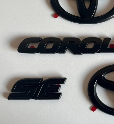 Set of 4 Blackout Front Grille +Rear Trunk Emblem Badges Corolla SE Overlay 2020+