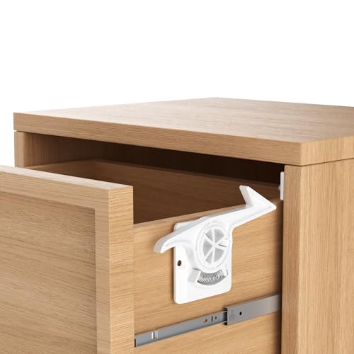 6 Pack Child Safety Drawer Locks - THAULANG Zero Gap Invisible Drawer Latches with Strong Adhesive，Easy Installation