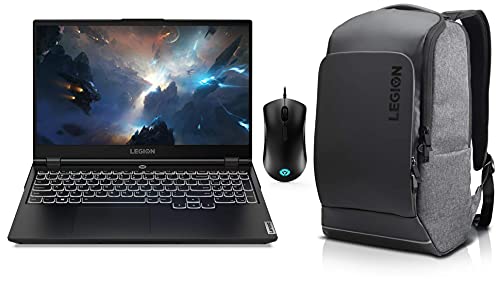 Image of Lenovo Legion 5 10thGen Intel Corei5 39.63cm (15.6 inch) FHD IPS 250Nits Gaming Laptop (8GB /512GB SSD /Win10 /120Hz /NVIDIA GTX 1650 4GB /Black /2.3Kg),82AU00PMIN+Legion M300 RGB Gaming Mouse+Legion 39.63cm (15.6 inch) Gaming Backpack