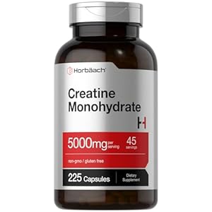 Horbäach Creatine Monohydrate | 5g | 225 Capsules | Non-GMO, Gluten Free Supplement
