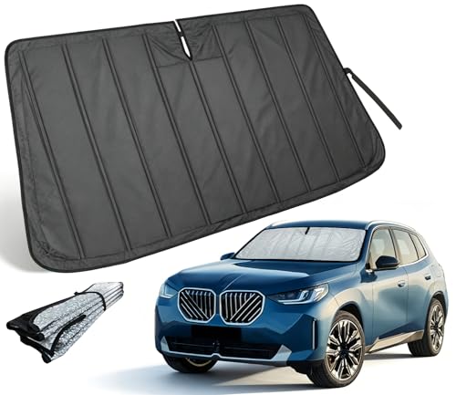 Image of Thickened Windshield Sun Shade for BMW X3 2018-2024, 2025, 2026 | Including sDrive30i, xDrive30i, M40i, and Hybrid Trims, Accordion Window Sunshade Foldable Sun Visor Shield, Car accessories