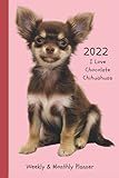  2022 I Love Chocolate Chihuahuas Weekly & Monthly Planner: Organizer Diary with Goal Setting and Gratitude Sections. Trackers, Checklists & more, Cute Pink Dog Cover