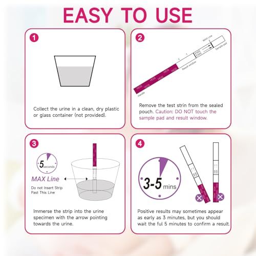 Image of Pregnancy Test Strips, Early Result hCG Detection Home Pregnancy Test, 25 Count hCG, Rapid Prenancy hCG Testing Kit, 5mm Wider 25mIU /mL, High Accuracy with Ultra-Sensitive Detection