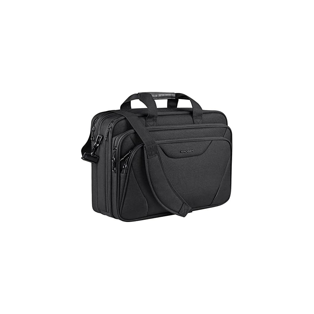 KROSER-Laptop-Bag-Premium-Laptop-Briefcase-Fits-Up-to-173-Inch-Laptop-Expandable-Water-Repellent-Shoulder-Messenger-Bag-Computer-Bag-for-TravelBusinessMenWomen-Black