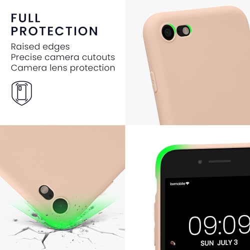Image of kwmobile Case Compatible with Apple iPhone SE (2022) / SE (2020) / 8 /7 Case - Protective Slim TPU Phone Cover - Soft Matte Finish - Coconut Swirl