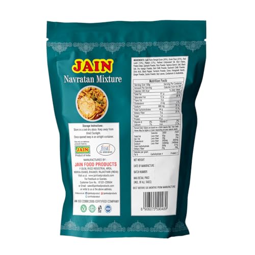 Image of JAIN Navratan Mixture, Size - 360gm, Zipper Packing, Royal 9-Ingredient Indian Namkeen Blend with Crispy Textures & Bold Masala Flavours, Ready to Eat