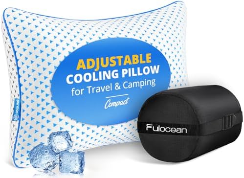 fulocean Small Cooling Memory Foam Pillow for Travel & Camping, C...