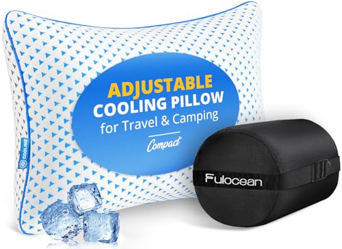 Small Cooling Memory Foam Pillow for Travel & Camping, Compressible