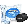 fulocean Small Cooling Memory Foam Pillow for Travel & Camping, Compressible Adjustable Pillow for Medium Firm Neck Knee Lumbar Support,Washable, Ideal Sleeping, Car, Airplane, Backpacking, Gifts