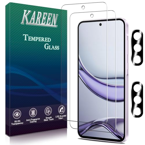 Image of KAREEN 2+2 Pack Screen Protector for Samsung Galaxy A37 5G Tempered Glass Film with Camera Lens Protector, 9H Hardness, Anti Scratch, Bubble Free, Case Friendly