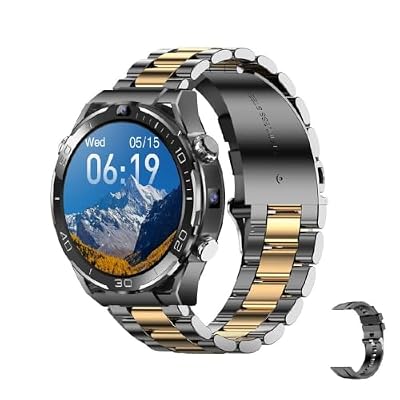 Domars 4G LTE Smart Watch for Men Women, IP67 Waterproof Fitness Watch with 4G+128G Storage, 200W Camera, GPS Tracking, Bluetooth 5.0, WiFi, Facial Recognition, Long Standby Smart Wrist Watch (Gold)