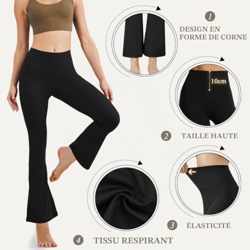 Zilams Pantalon de Yoga Bootcut Femmes Legging de Sport évasé – vue 3