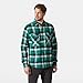 Helly-Hansen Lokka Flannel LS Shirt - Men's Lightweight Longsleeve, Classic Fit, Breathable & Warm, Outdoor Casual Wear, 439 Emerald Box Stripe Plaid - Large