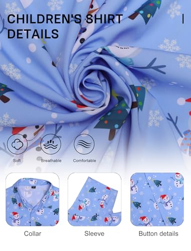 Image of Hawaiian Shirt for Boys Button Down Wrinkle Free Shirt Short Sleeve Funny Beach Casual Summer Print Top for Kids 4-15 Years