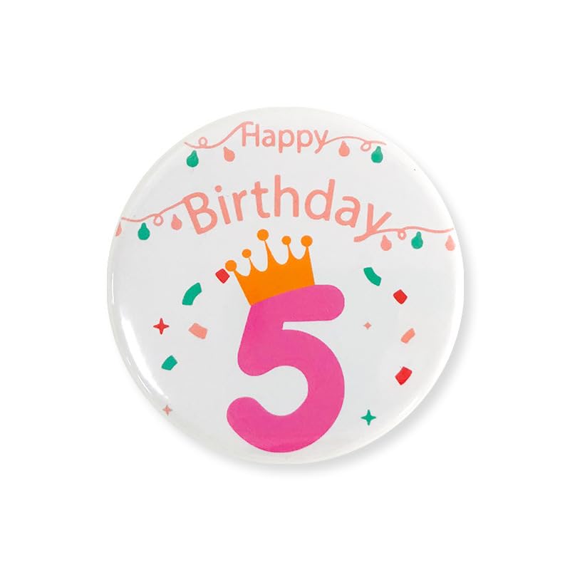 Happy Birthday Pins Badges for Boys Girls Women Men First Birthday Round Button Gift It's My Birthday Brooches Birthday Party Tinplate Pin Costume Jewelry