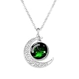 UBBVPKY Collana Con Costellazione Luminosa Ciondolo A Forma Di Mezzaluna Cava Che Si Illumina Al Buio Con Catena Regolabile Regalo Di Gioielli Astrologici Per Uomo E Donna